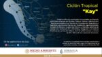 Convoca Protección Civil a tomar medidas preventivas ante Tormenta Tropical “Kay”