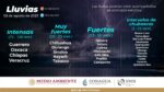 Se prevén lluvias intensas para Chiapas, Guerrero, Oaxaca y Veracruz