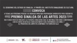 El 2 de octubre cierra convocatoria al Premio Sinaloa de las Artes 2023 El 2 de octubre cierra convocatoria al Premio Sinaloa de las Artes 2023