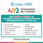 Extenderán rutas de transporte urbano para Festejos del 492 Aniversario de Culiacán