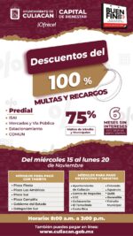 El Ayuntamiento de Culiacán ofrecerá descuentos en multas y recargos durante El Buen Fin