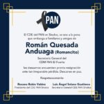 Lamenta Acción Nacional el asesinato del panista Román Quesada