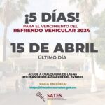 5 días para el vencimiento del Refrendo Vehicular 2024