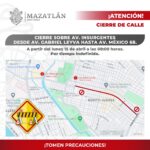 Se extiende cierre de la Avenida Insurgentes desde Gabriel Leyva hasta México 68