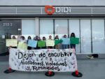 Feministas se manifiestan en las instalaciones de DiDi para exigir mayor seguridad en sus viajes