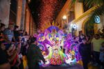 Encabeza Estrella Palacios tradicional Callejoneada de Día de Muertos
