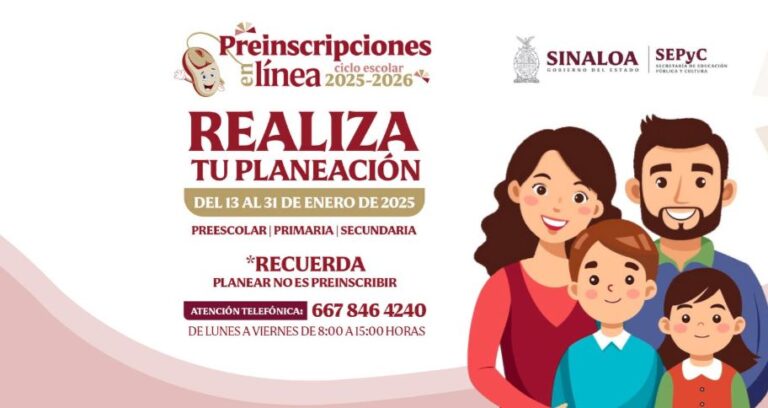Inicia el proceso de planeación para preinscripción en línea en el ciclo escolar 2025-2026 en Sinaloa