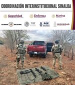 Grupo Interinstitucional asegura camioneta con armamento en El Salado, en Culiacán