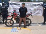 Grupo Interinstitucional detiene a motociclista con arma y droga en Culiacán