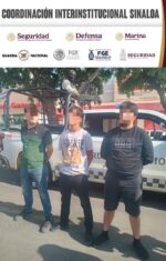 Grupo Interinstitucional detiene a 3 civiles con arma de fuego en Culiacán