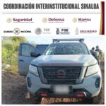 Grupo Interinstitucional asegura un vehículo, armas, cargadores, cartuchos y equipo táctico en Navolato