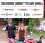 Grupo Interinstitucional detiene a dos civiles que circulaban en motocicleta con droga en Mazatlán