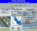 Se espera tarde lluviosa en Mazatlán; Protección Civil emite recomendaciones a la población