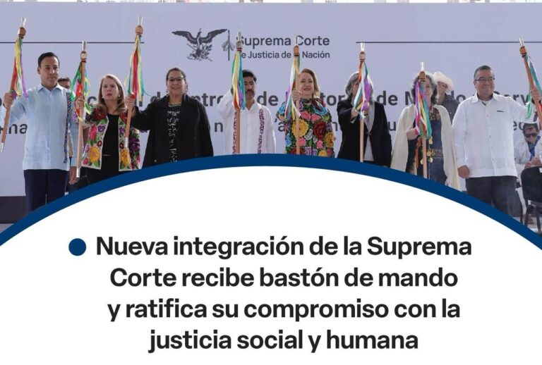 Nueva integración de la suprema corte recibe corte bastón de mando y ratifica su compromiso con la justicia social y humana