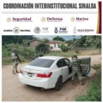 Grupo Interinstitucional asegura en Culiacán un vehículo con cargadores, cartuchos, eslabones y puntas de acero en el interior