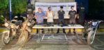 Tras seguimiento, Grupo Interinstitucional detiene a cuatro hombres armados y asegura motocicletas
