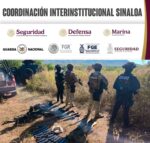 Grupo Interinstitucional asegura armas, municiones y equipo táctico, además de reducir a 7 agresores en la zona norte de Culiacán