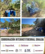 En Culiacán y Cosalá, el Grupo Interinstitucional asegura casi 20 mil litros de precursores químicos en 8 áreas de concentración