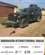 Grupo Interinstitucional asegura vehículos, uno de ellos con blindaje artesanal, y armamento en los municipios de Escuinapa y Mazatlán