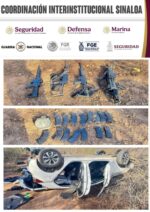 Tras una agresión en Tepuche, el Grupo Interinstitucional asegura un vehículo con reporte de robo, armas largas, cargadores, cartuchos y un dron