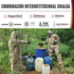 En Culiacán y Cosalá, el Grupo Interinstitucional aseguró 12 áreas de concentración de materiales químicos y un laboratorio inactivo