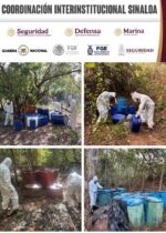 En Culiacán, Elota y Cosalá, el Grupo Interinstitucional localiza e inhabilita 15 áreas de almacenamiento de precursores químicos