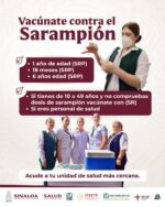 Secretaría de Salud llama a la población a vacunarse contra el sarampión