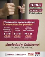 SSP Sinaloa promueve campaña contra el robo de vehículos