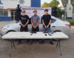 Tras el oportuno reporte al 9-1-1 de un civil lesionado por disparos en Culiacán, el Grupo Interinstitucional detuvo a 3 civiles con 2 armas, cargadores, cartuchos y un vehículo